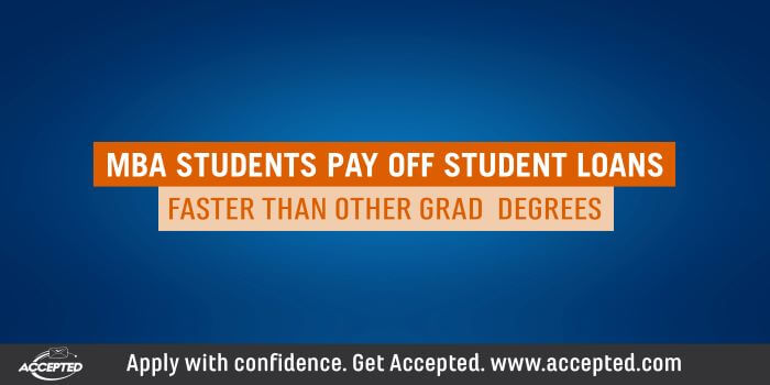 MBA students pay off student loans faster than other grad degrees